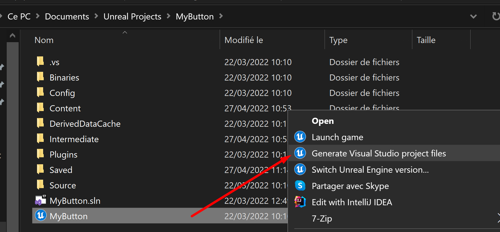 Générer les fichiers VS!